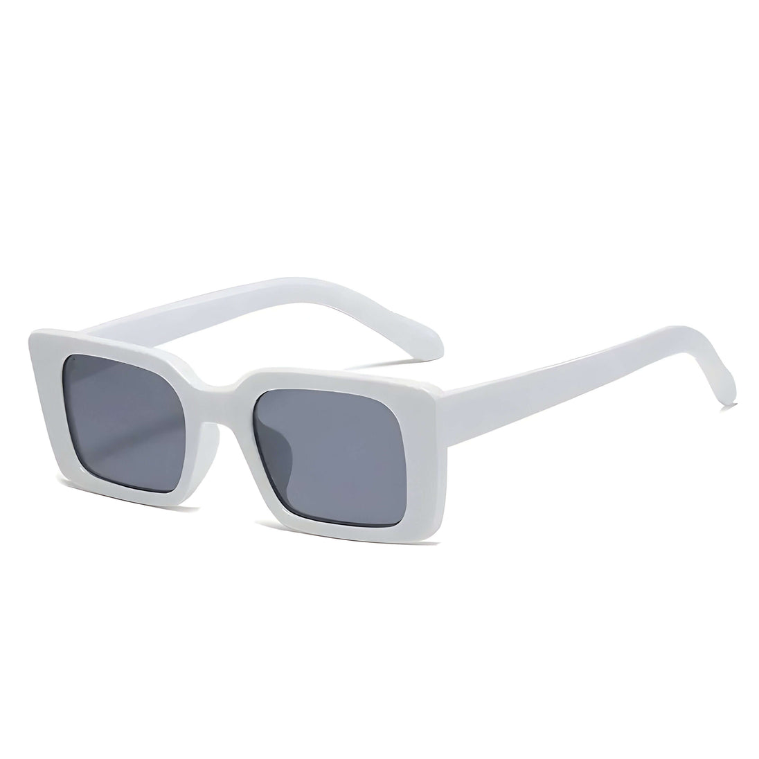 Women's White Square Sunglasses with gradient lens and UV400 protection, perfect for outdoor sports and fashion.