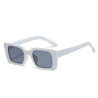 Women's White Square Sunglasses with gradient lens and UV400 protection, perfect for outdoor sports and fashion.