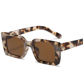 Tortoise shell oversized square sunglasses with brown lenses for outdoor fashion and protection.