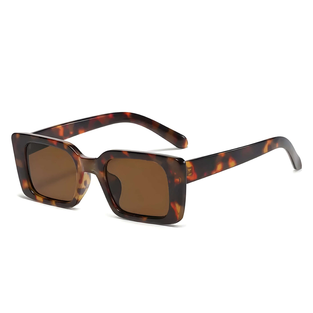 Brown Vintage Square Sunglasses for women with UV protection, perfect for travel and outdoor activities.