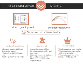 Value-added services for after sale customer support with instructions and membership details