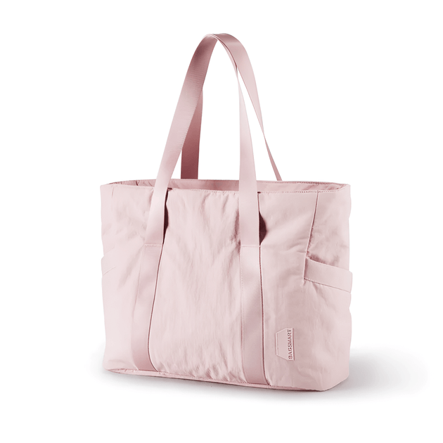 Light Pink Large Capacity Tote Bag for Women, Chic and Practical Polyester Design for Everyday Use.