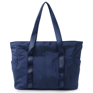 Large capacity navy tote bag for women, made from high-quality polyester, perfect for everyday use.