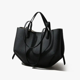 Black Leather Tote Bag - Durable, spacious design for high-end fashion on the go.