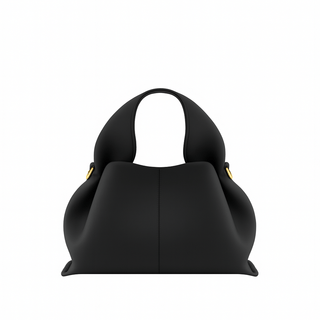 Hobo shoulder bag in black charol material with a modern design and relaxed silhouette.