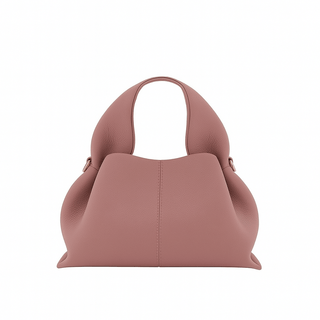 Hobo shoulder bag with modern design in soft pink charol material, perfect for casual chic styles.