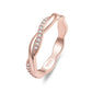 Womens twist band ring with crystal accents