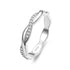 Womens twist band ring with crystal accents