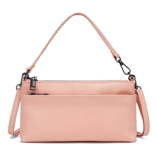 Pink Shoulder Bag made of premium leather, featuring a versatile design for casual and formal occasions.