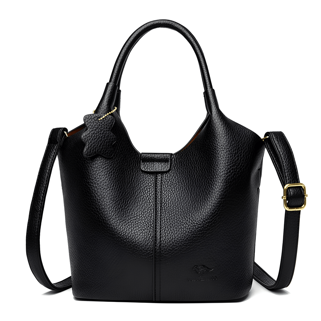 Stylish black Shoulder Bag made from durable microfiber synthetic leather, perfect for modern women.