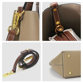 Shoulder bag leather in beige, featuring premium quality with gold accents and a spacious interior, perfect for daily use.