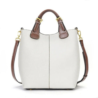 Shoulder Bag Leather - Solid Premium Quality in grey and brown with vintage design and versatile functionality.