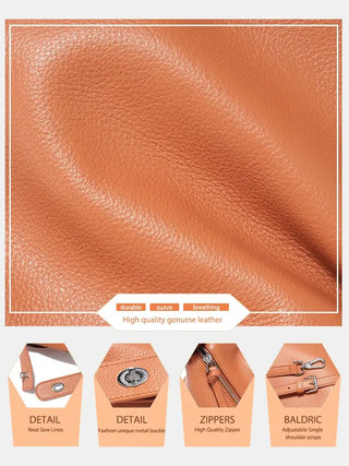High-quality genuine leather close-up, showcasing durable, breathable texture and stylish details for accessories.