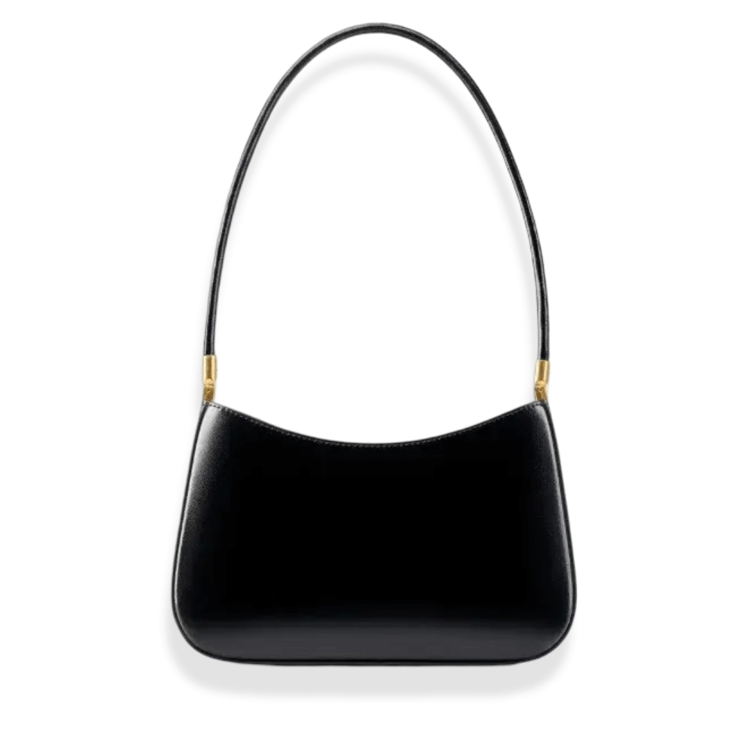 Shoulder bag, black, genuine leather - chic and compact ZC2329 Baguette Bag for stylish women