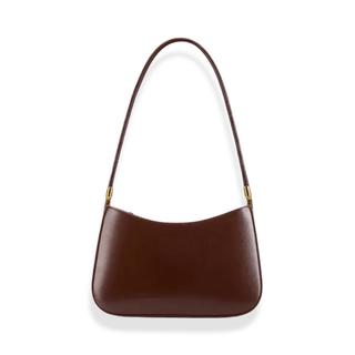 Shoulder bag genuine leather in brown color, chic and compact design for modern fashionistas.