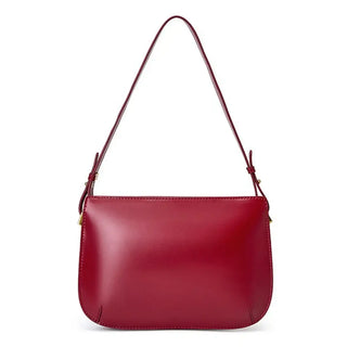 luxurious red shoulder bag, elegant and stylish cow leather, versatile crossbody design with chic ruched texture