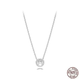 Heart-Shaped Necklace featuring a 925 sterling silver chain and sparkling zircon stone