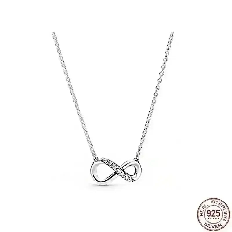 Heart-Shaped Necklace with 925 sterling silver chain and sparkling zircon stone for timeless elegance.