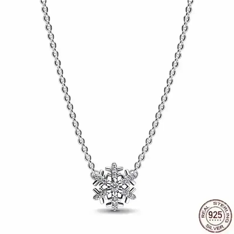 Heart-Shaped Necklace with 925 sterling silver chain and sparkling zircon stone, perfect for elegant occasions.