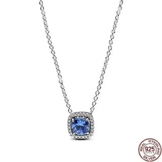 Heart-Shaped Necklace featuring a 925 sterling silver chain and a sparkling zircon stone.