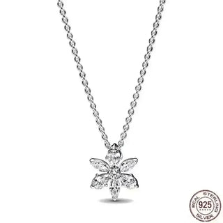 Heart-Shaped Necklace with a sparkling zircon stone on a 925 sterling silver chain, perfect for elegant occasions.