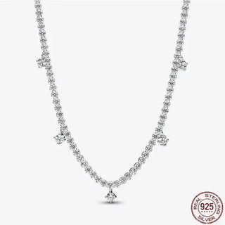 Heart-Shaped Necklace with 925 sterling silver chain and sparkling zircon accents, ideal for elegant gifting.