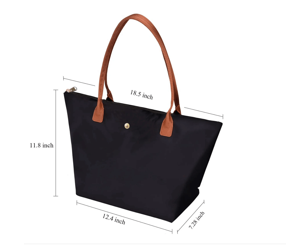 Green women’s tote bag with brown handles and zipper closure, large capacity, stylish for special occasions.