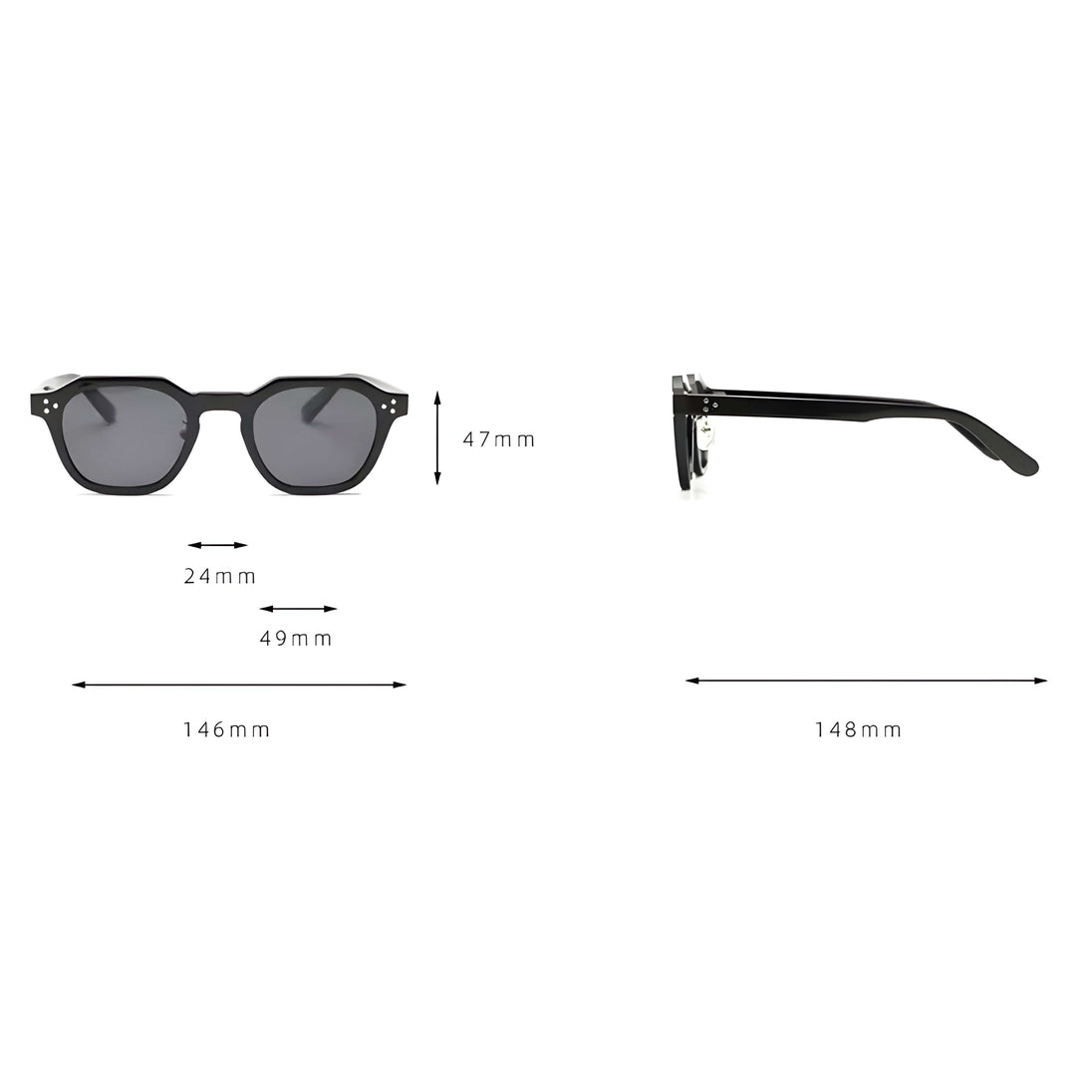 Women’s sunglasses UV400 in black, classic unisex eyewear with TR-90 frame, outdoor essential.