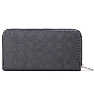 Stylish wallet with interior slot pocket and zipper closure for women, featuring a classic design in black.
