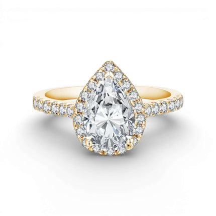 2.0CT Pear-Cut Moissanite Ring