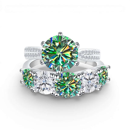 6.6 Carat Moissanite Diamond Engagement Ring – 925 Sterling Silver