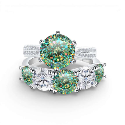 6.6 Carat Moissanite Diamond Engagement Ring – 925 Sterling Silver