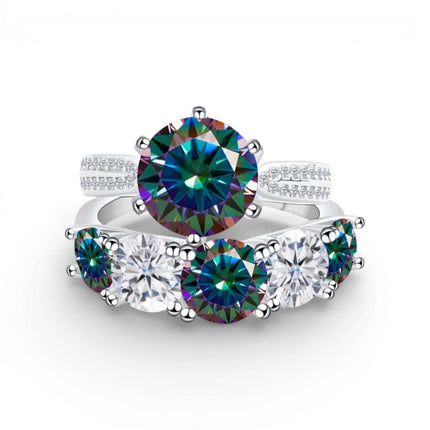6.6 Carat Moissanite Diamond Engagement Ring – 925 Sterling Silver