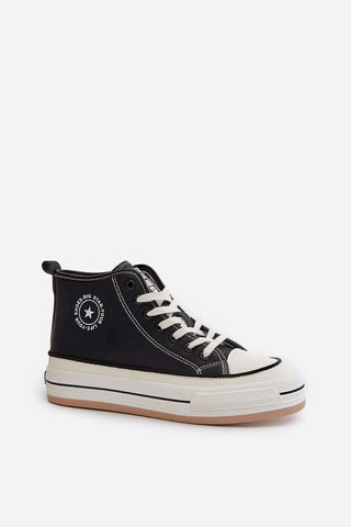 Women's sneakers from Big Star in black with white soles, designed for comfort and style, suitable for various occasions.
