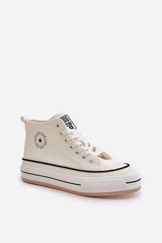 Women's sneakers from Big Star in cream color with rubber sole and comfortable design.