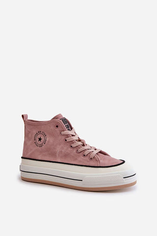 Women's sneakers from Big Star in pink with a rubber sole, ideal for comfort and style.