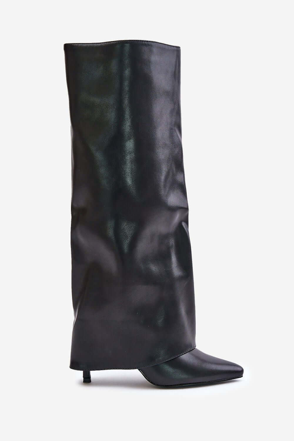 Women's boots featuring a pointed toe, high eco leather shaft, and a stylish design for elegant autumn and winter outfits.