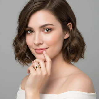 Moissanite Ring – 925 Sterling Silver worn by a model, showcasing elegance and sophistication in 925 sterling silver.