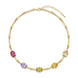 Collana in bamboo dorato con cristalli ovali