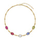 Collana in bamboo dorato con cristalli ovali