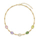 Collana in bamboo dorato con cristalli ovali
