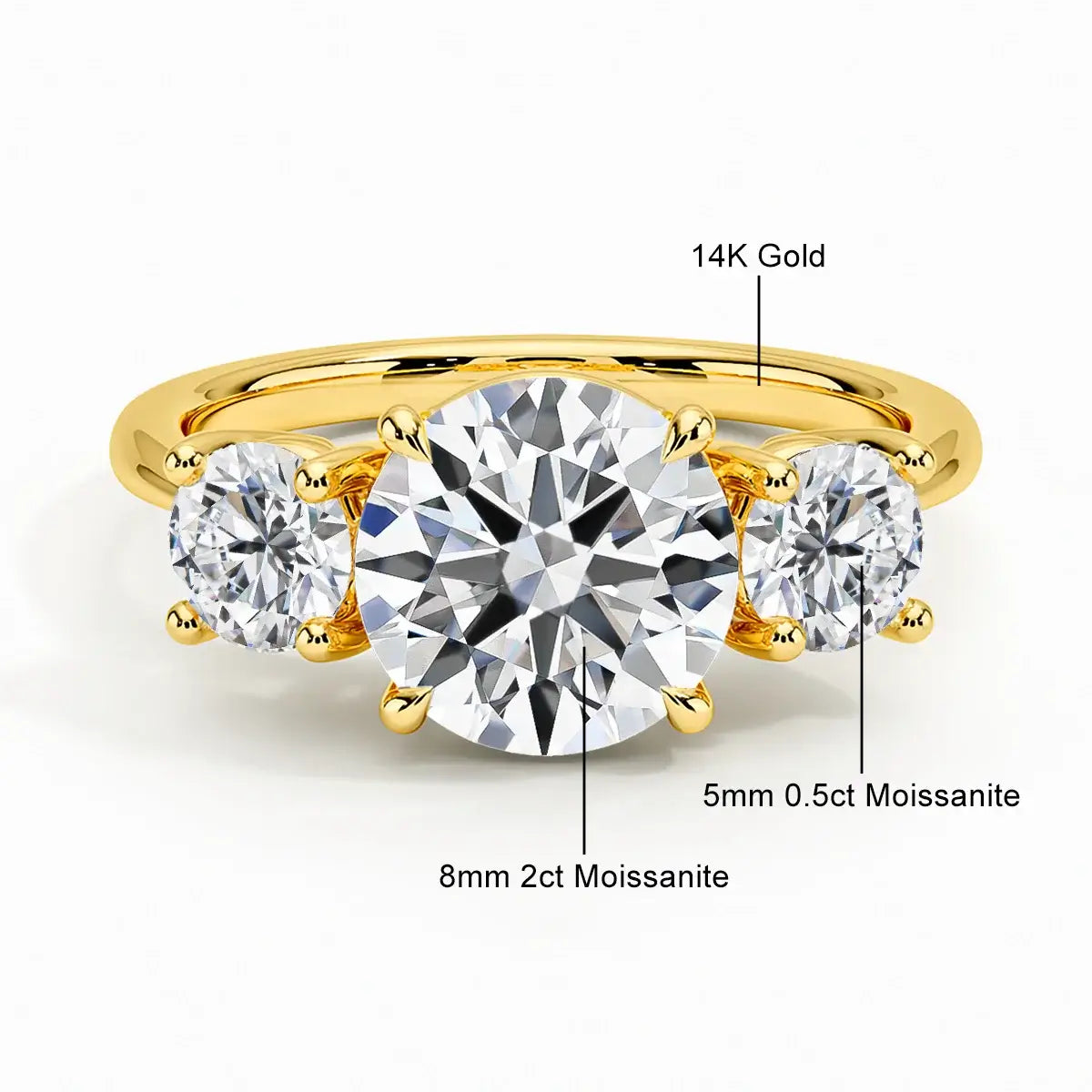 100% Real 14K Gold Engagement Rings