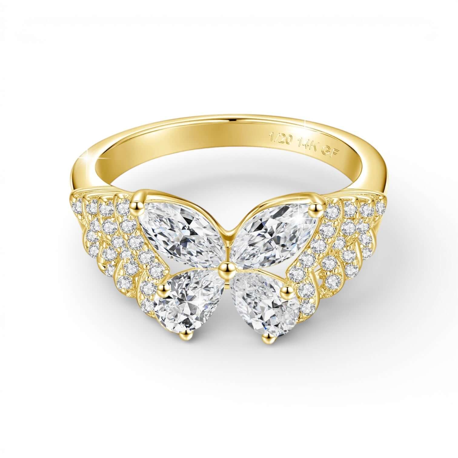 14K Gold Butterfly Ring