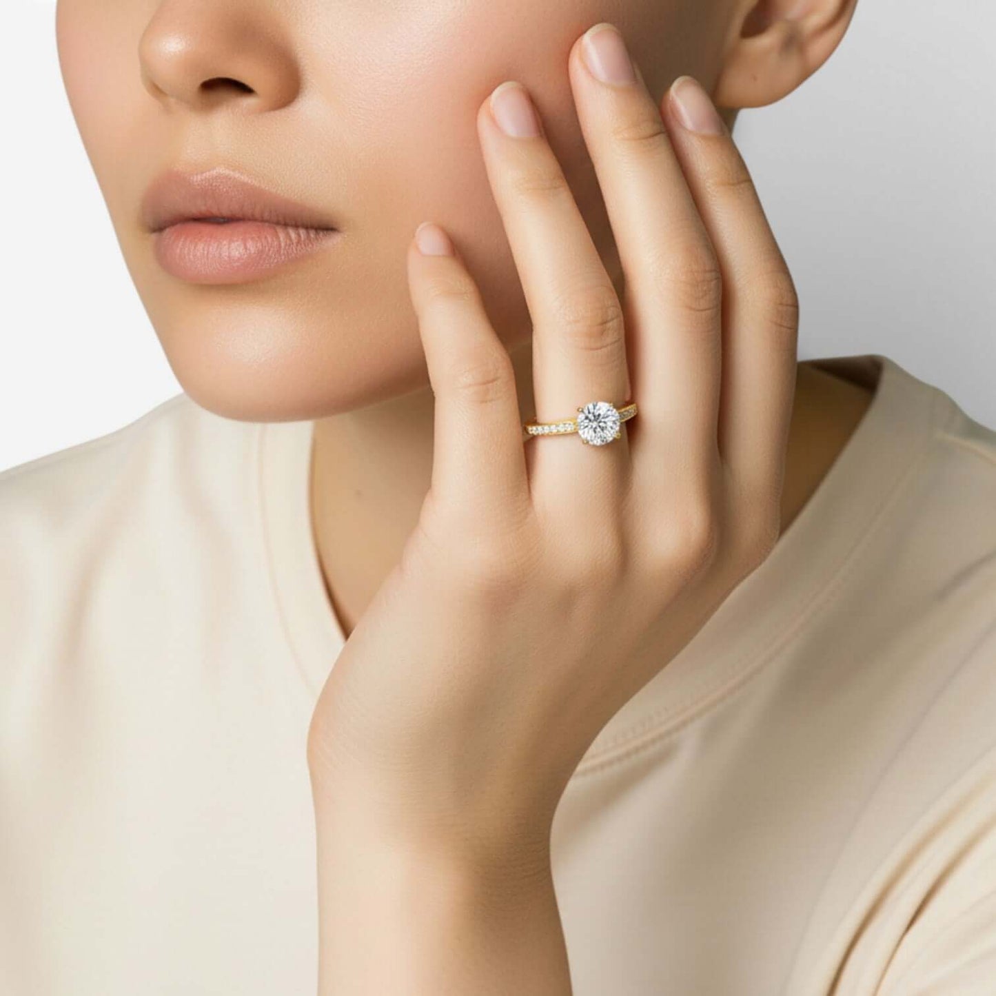 Moissanite Ring Wedding Engagement