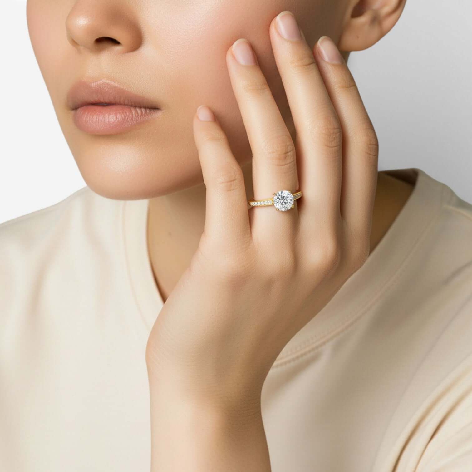 Moissanite Ring Wedding Engagement