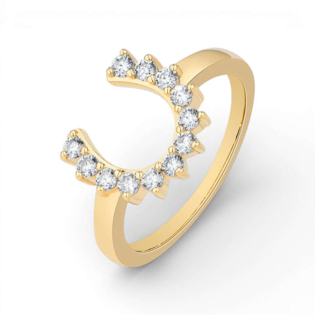 S925 Sterling Silver U-Shaped Moissanite Ring