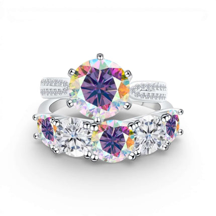 6.6 Carat Moissanite Diamond Engagement Ring – 925 Sterling Silver