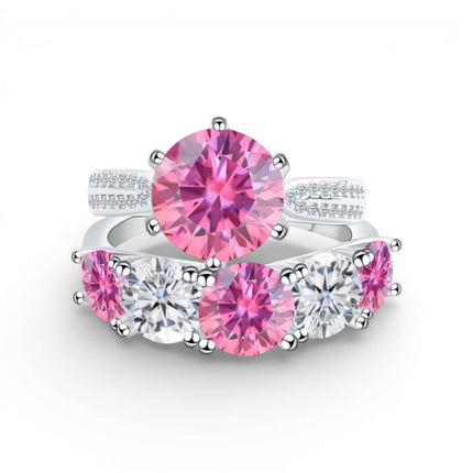 6.6 Carat Moissanite Diamond Engagement Ring – 925 Sterling Silver