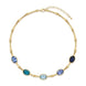 Collana in bamboo dorato con cristalli ovali