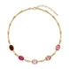 Collana in bamboo dorato con cristalli ovali